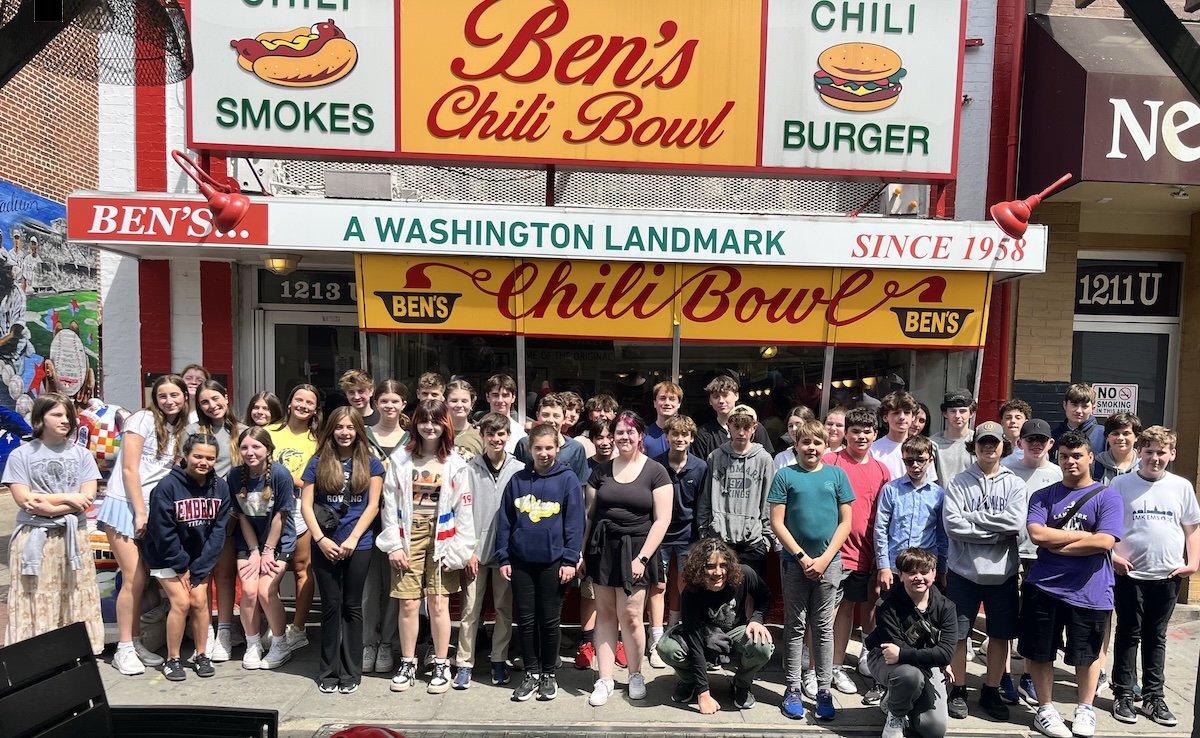 Landmark 8th graders visit D.C. Chilli Bowl