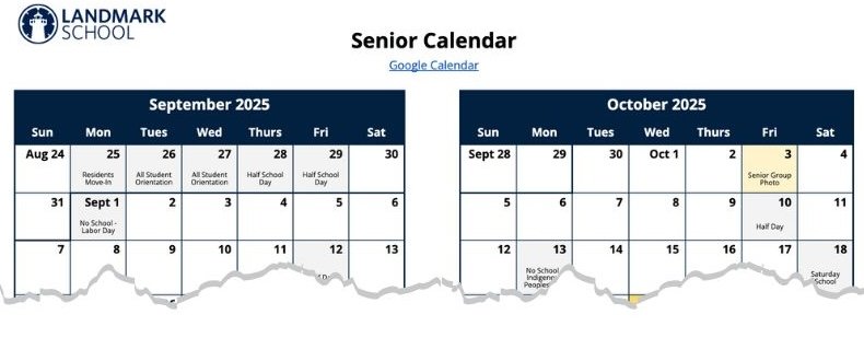 Senior Calendar