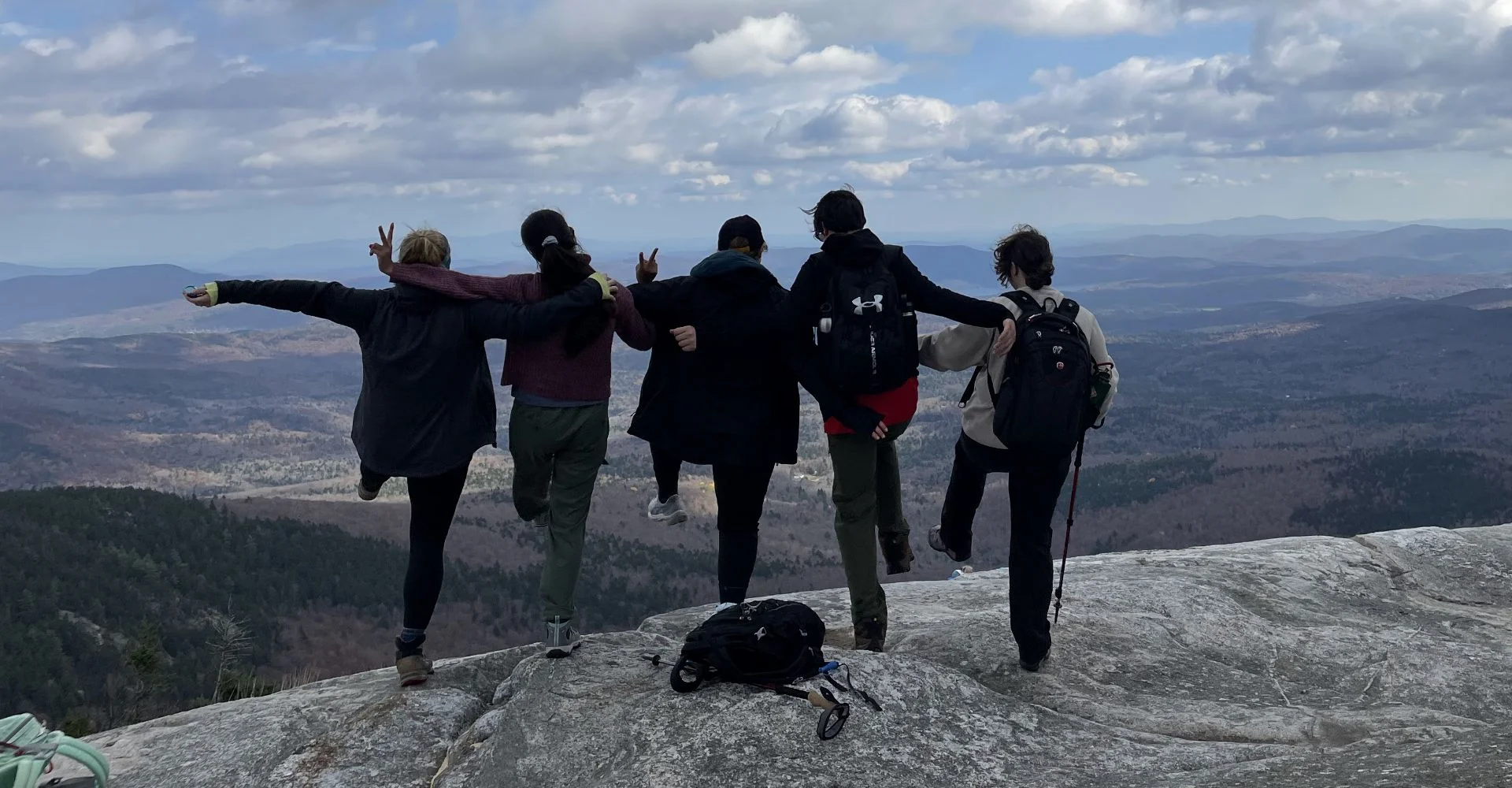 hiking trip on top of mountain