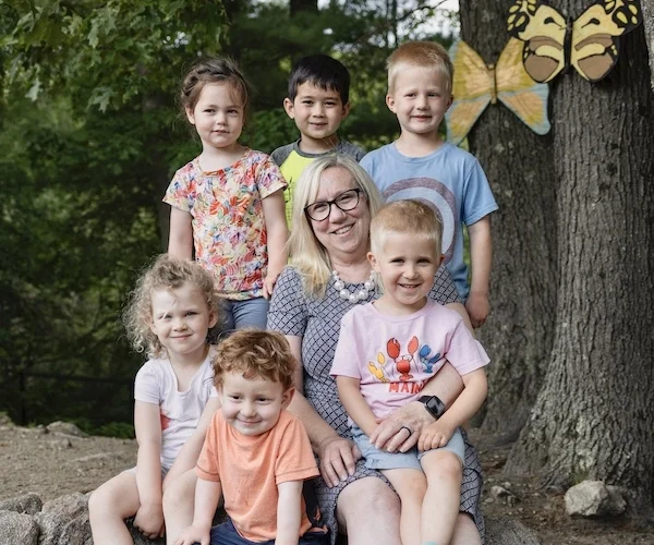 Tot Spot teacher with group of kids