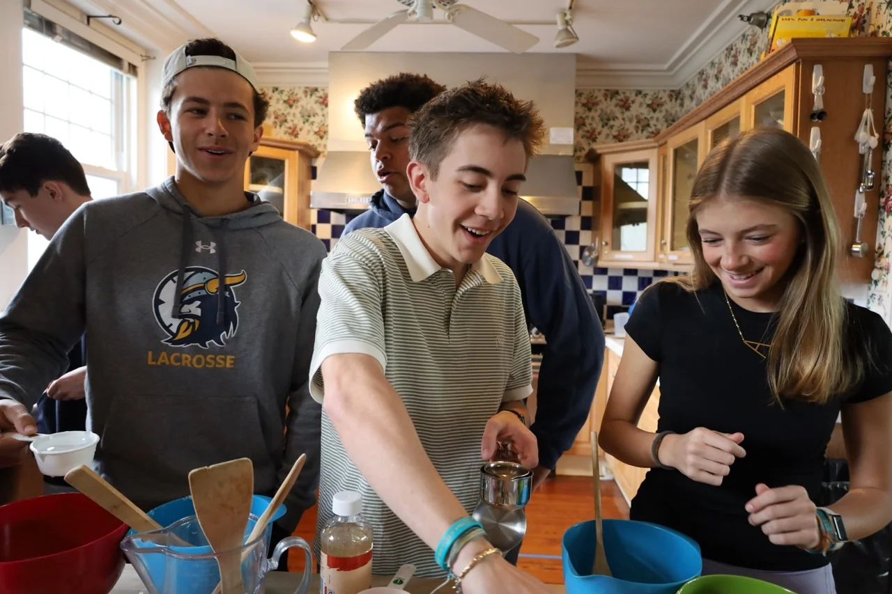 students working in kitchen for a biochemistry of food class