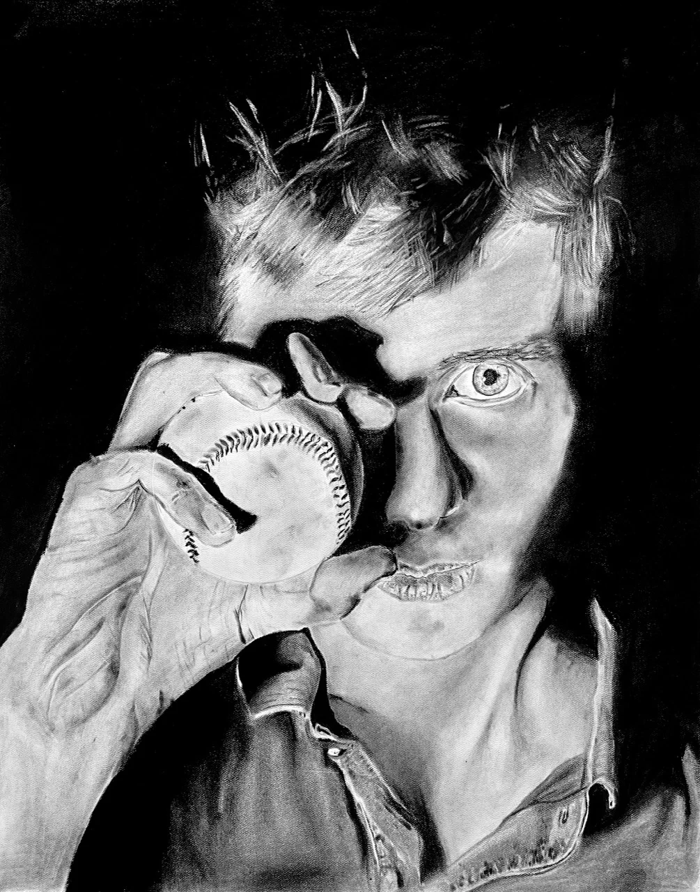 self portrait charcoal