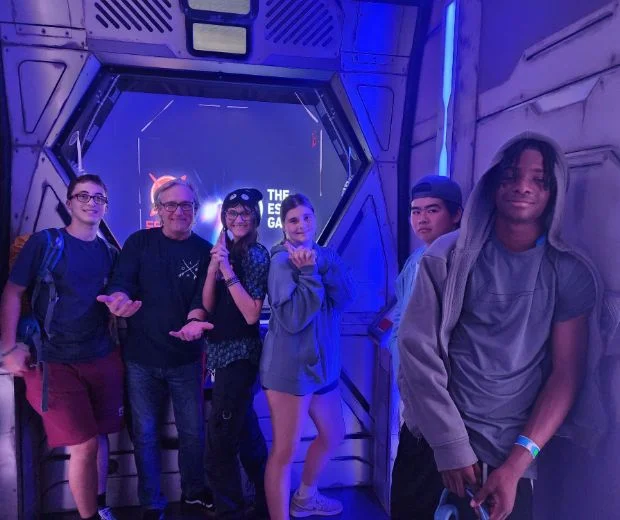 group of students at laser tag