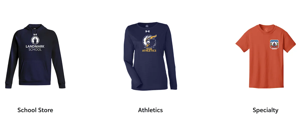 school store hoodies and tshirts
