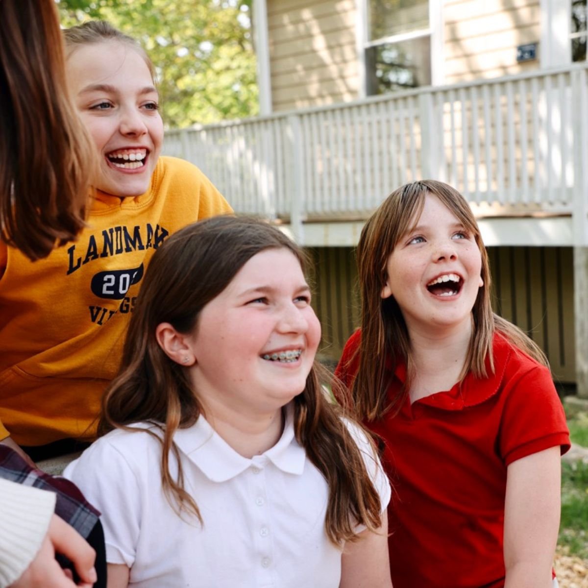 girls smiling