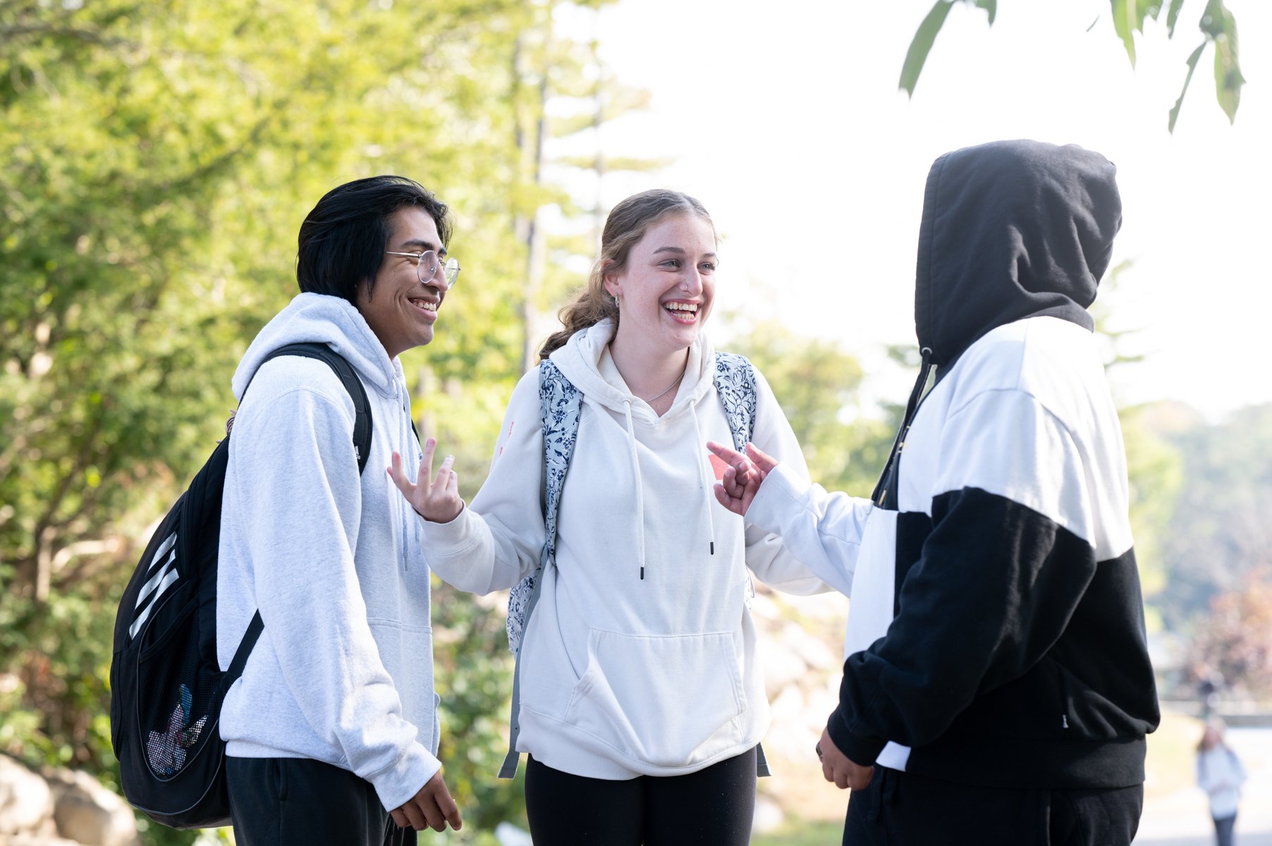 students talking in a small group