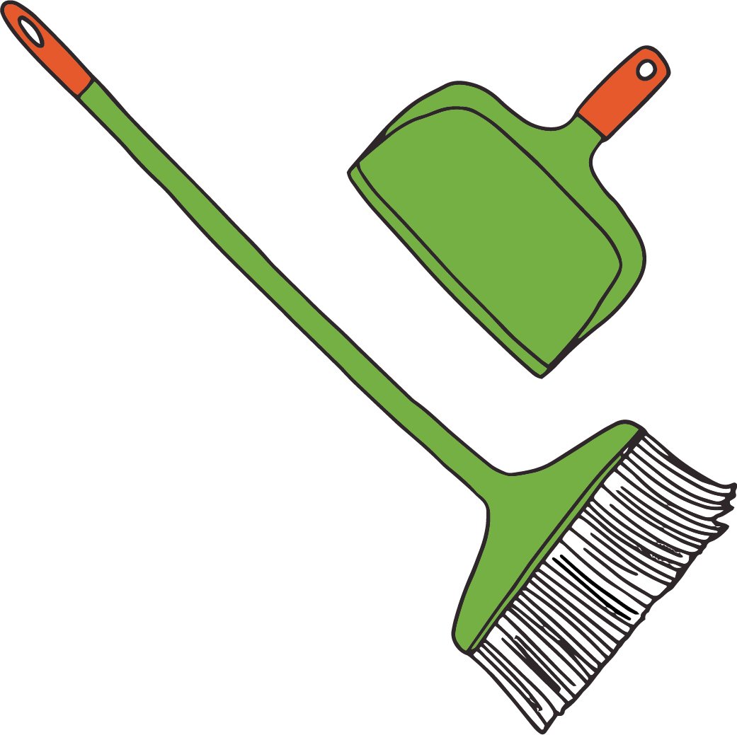 broom and dust pan