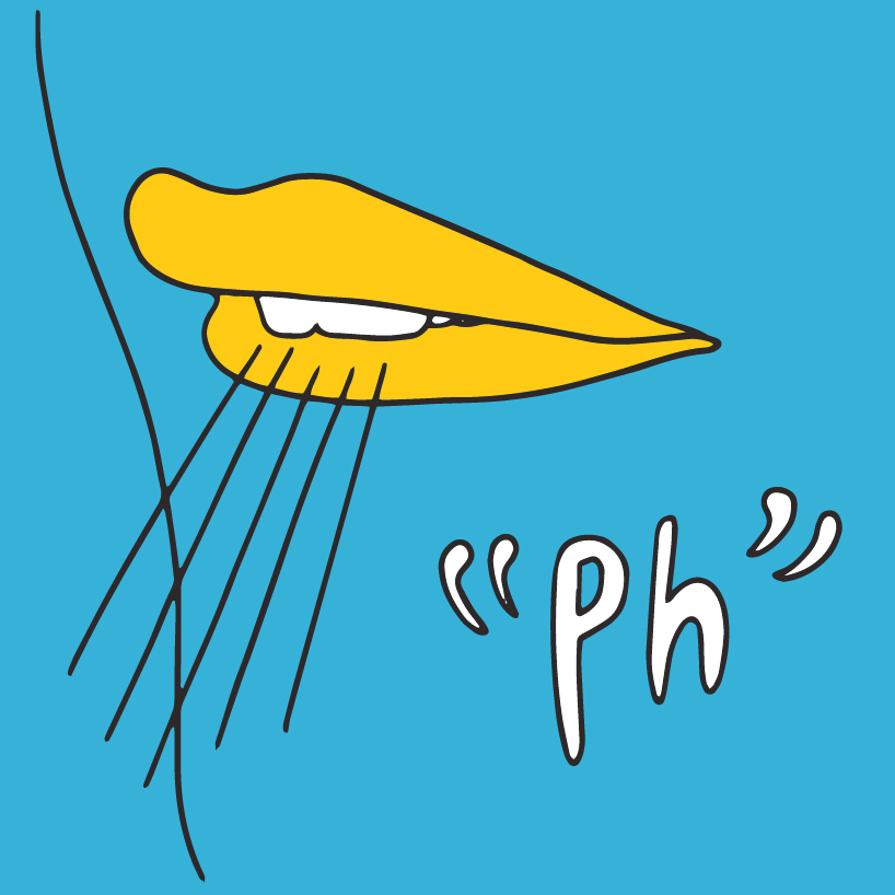 illustration of a mouth making the sound