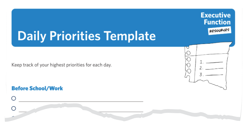 Daily Priorities example