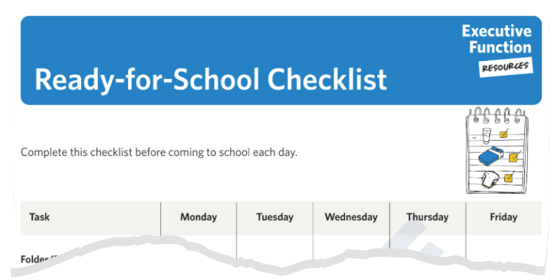 Ready for school checklist