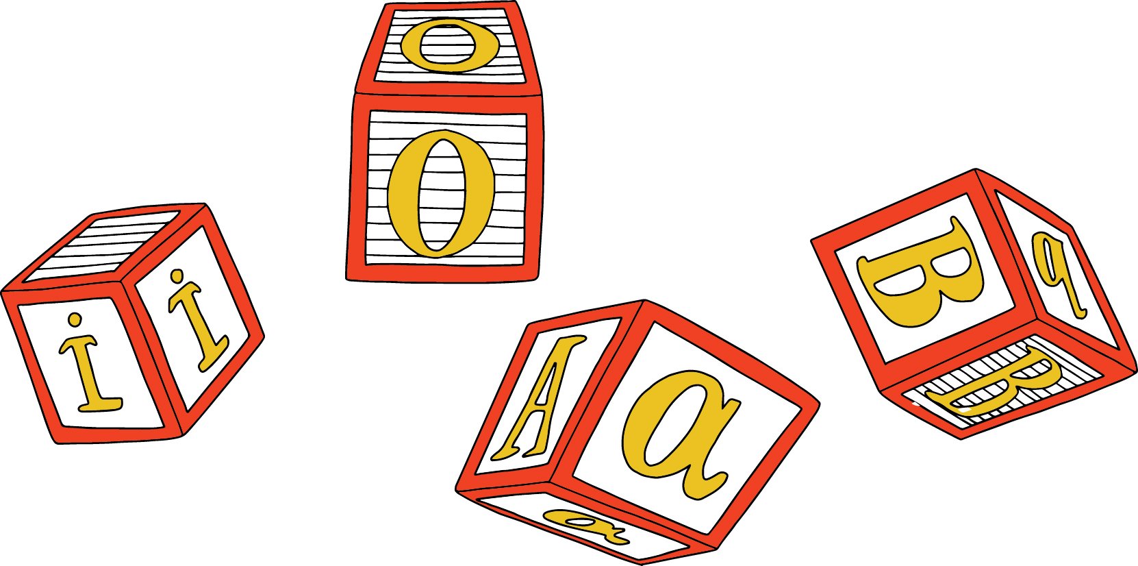 illustration of letter blocks