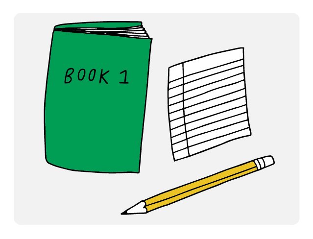 notebook and pencil