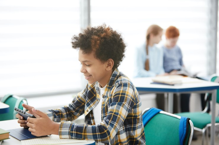 boy at desk