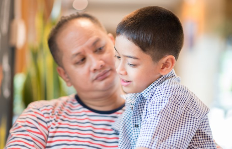 son and father talking