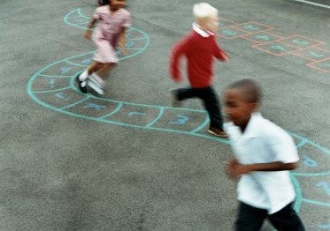 children running playing