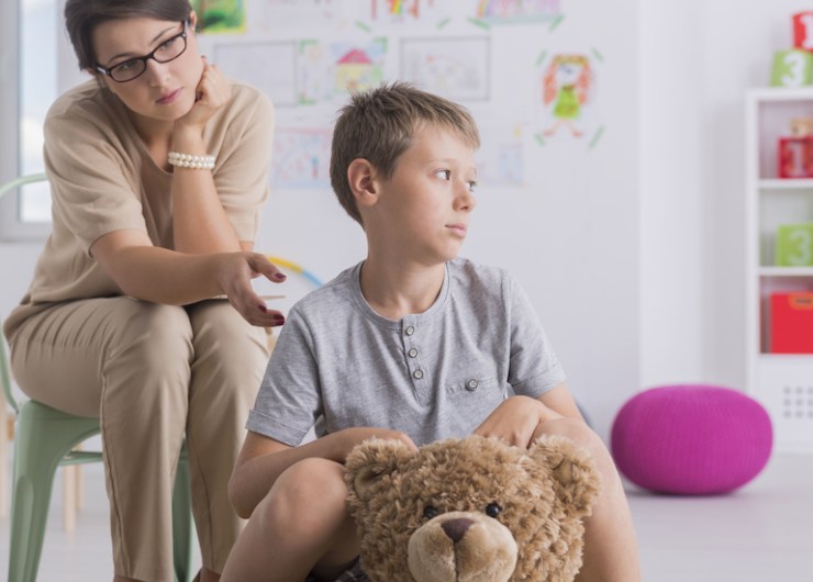 parent with upset child bullying