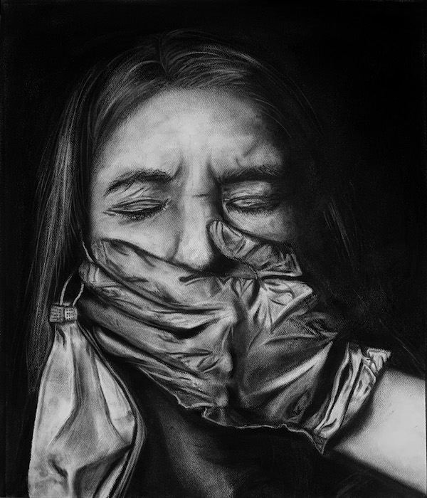 julia bottarelli charcoal self portrait
