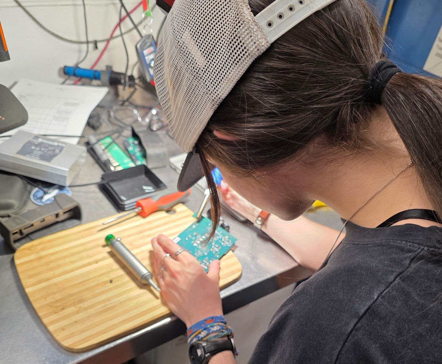 Abby working at Capstone Internship at BMW Peabody