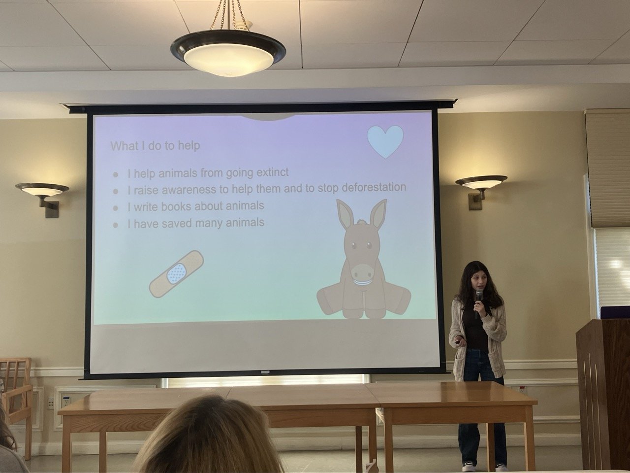 student presenting their future self project