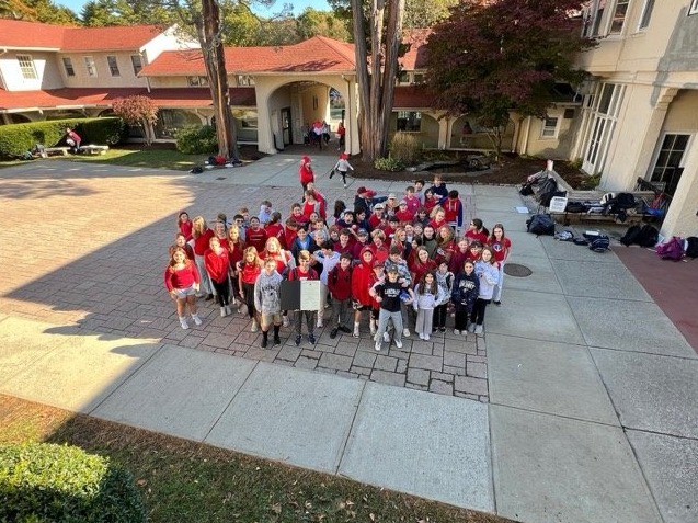 Landmark EMS students at Wear Red Day and Dyslexia Proclamation for Dyslexia Awareness Month