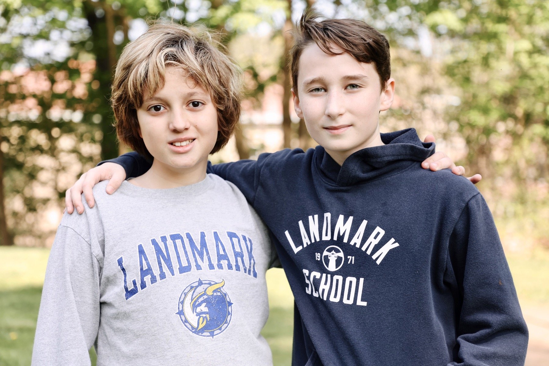 two students standing together