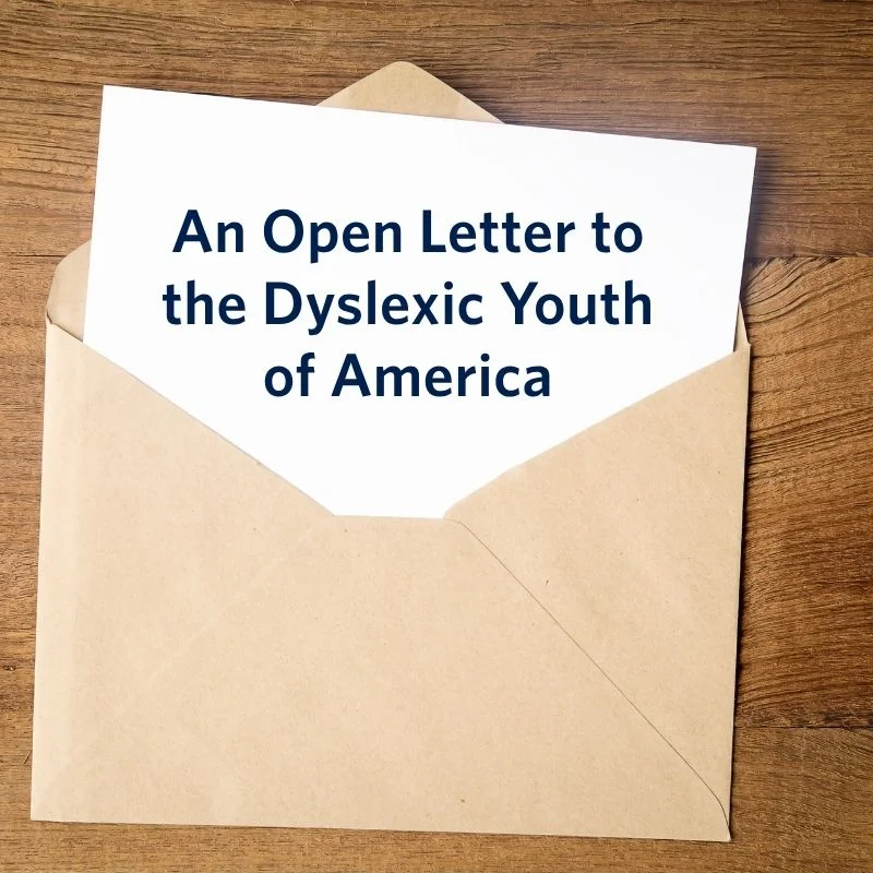 Open Letter to the Dyslexic Youth of America blog link image