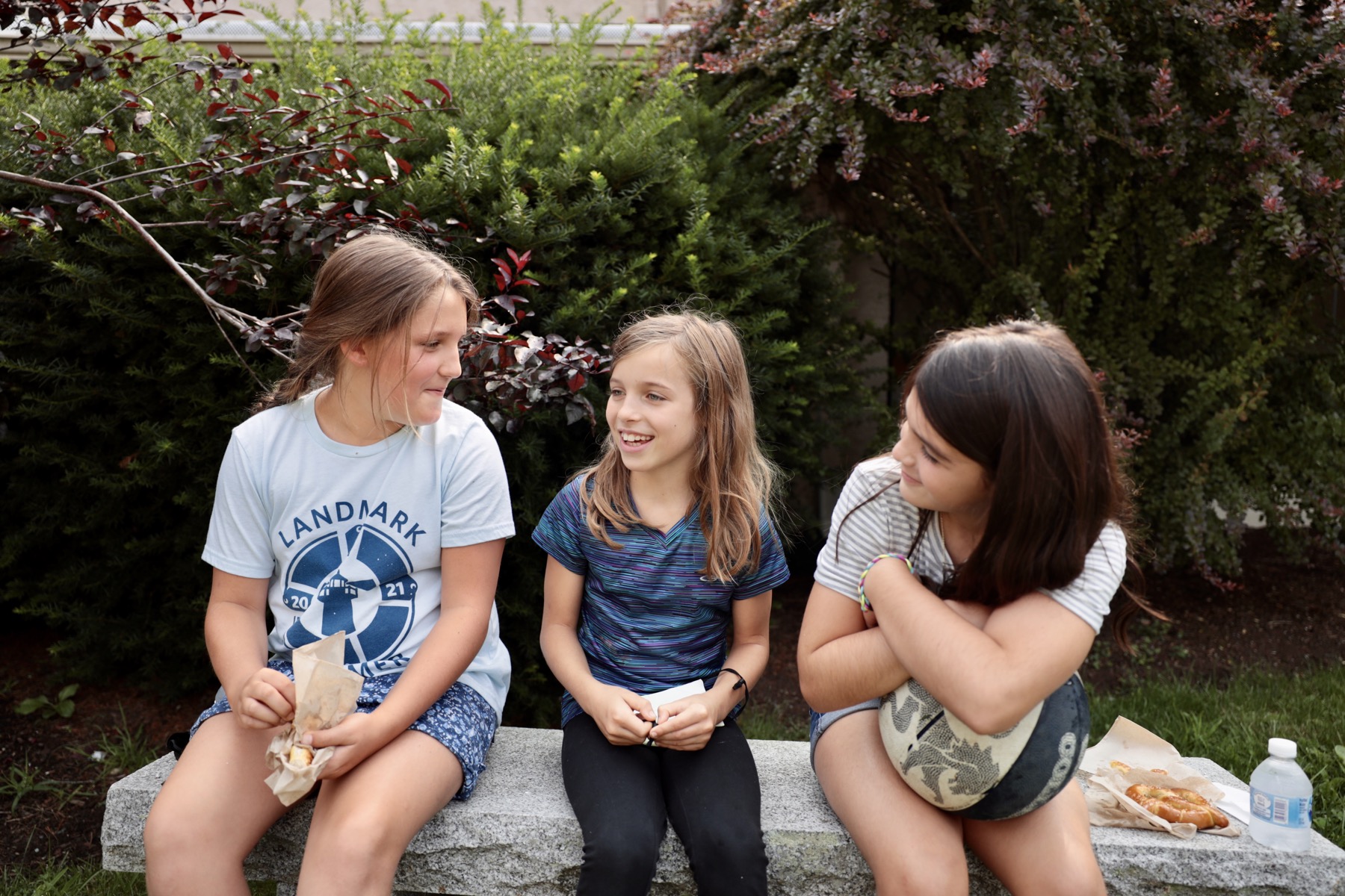 students laughing outside